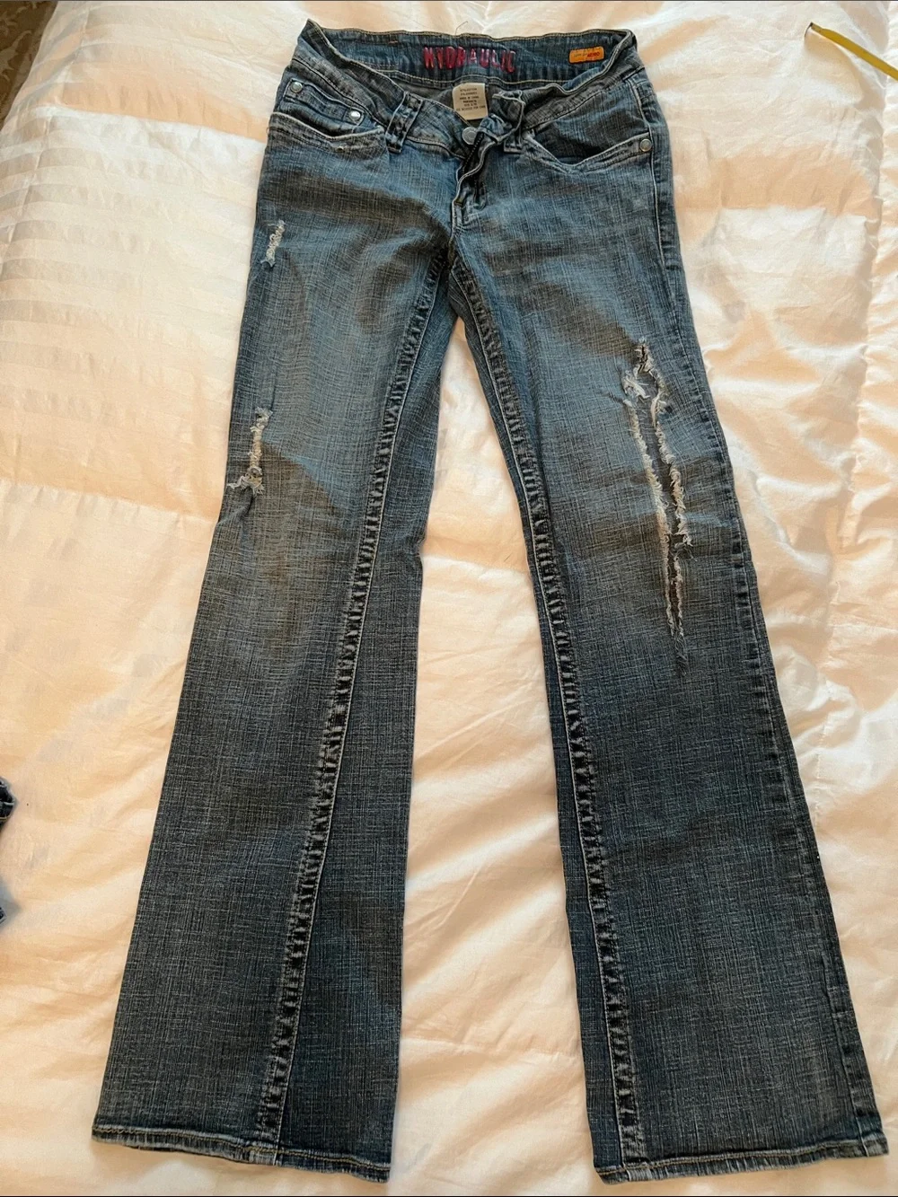 Hydraulic Women's Dark Blue Distressed Bootcut Jeans
